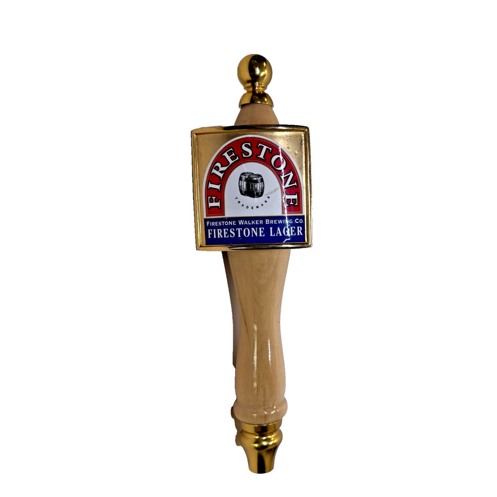 VTG Firestone Walker Lager Beer Brewing Tap Pull Handle Wood Wood 11.5" EUC